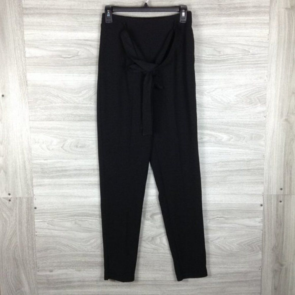 Olivia Pratt Black Tie Front Slim Trousers size S